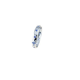 Anello Rosario Classico in oro Bianco con Zirconi blu 18 Kt Codice: A1993B
