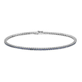 Bracciale Tennis In Oro Bianco e Zaffiri