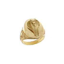 Anello da uomo  in oro giallo 18 kt a scudo con cobra 803321737460