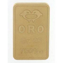 Lingotto in oro 750/00 18 kt da 50 grammi
