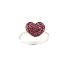 Anello con zirconi rossi e cuore gr 2.80 referenza: 803321720551