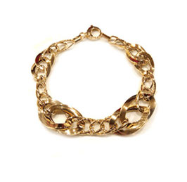 Bracciale donna in oro 18 kt maglie lucide e godronate codice: IS1000G