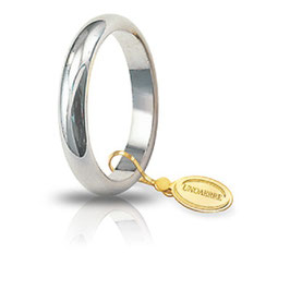 Fede Unoaerre Oro Bianco Classica gr. 5 Fascia Stretta