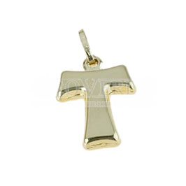 CIONDOLO CROCE TAU IN ORO GIALLO 18 KT 750/000  Referenza: C1445G