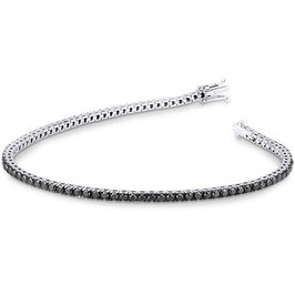 Bracciale Tennis In Oro Bianco con Diamanti Neri BRT293ISN