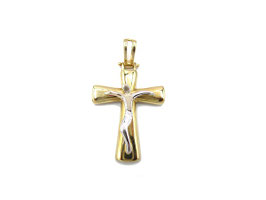 Crocifisso in oro bianco e giallo Referenza: IS1450BG