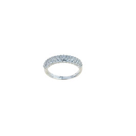 Anello con fascia pavè di zirconi donna in oro bianco  gr 2.70 referenza: A2435B