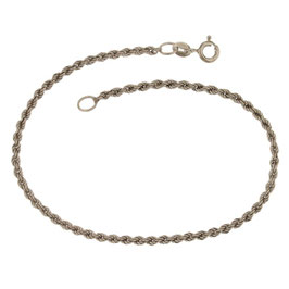 Bracciale donna in oro bianco 18 kt maglia a fune laser Codice: 803321704644