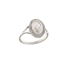Anello con miracolosa in oro bianco gr 2.70 referenza: 803321735353