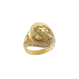 Anello da uomo  in oro giallo 18 kt a scudo con leone codice: 803321737456