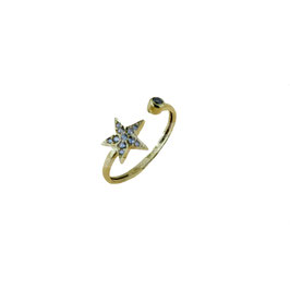 Anello con stella zirconata in oro giallo gr 1.50 referenza: A2987G
