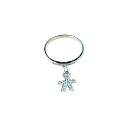 Anello con bimbo pendente donna in oro bianco  gr 2.30 referenza: A2976B