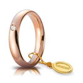 Fede Unoaerre  Comoda 4 mm Oro Rosa con Diamante referenza:  40AFC1/0015R