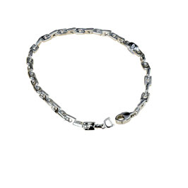Bracciale Uomo catena piena maglia fantasia in oro bianco da gr 11.00 Referenza: BR766B