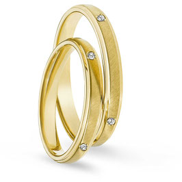 Fede Nuziale Gioielli Comete in oro giallo con Diamante 18 kt Enea e Didone   ANB 1870G
