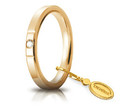 Fede Nuziale Unoaerre Cerchi di Luce 2,5 mm Oro giallo con diamante Gr. da 3,70 a 5,10 Referenza: 25 AFC 2/100