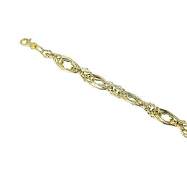 bracciale catena con maglie ovali lucide e con finitura godronata alternate largo 10 mm codice: BR925G