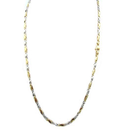 Collana Uomo in oro bianco e giallo da gr 9.00 Codice: C020BG