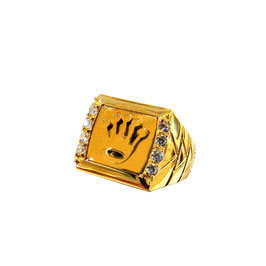 Anello uomo con corona in oro giallo e zirconi codice: OG8033217121001DF