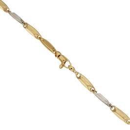 Bracciale Tubolare In Oro Giallo e Bianco 18Kt Gr 6.30