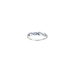 Anello fantasia con zirconi intrecciati donna in oro bianco  gr 1.10 referenza: A2432B