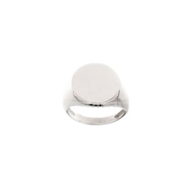 Anello da uomo  in oro bianco a scudo tondo da mignolo 18 kt Referenza: 803321729553