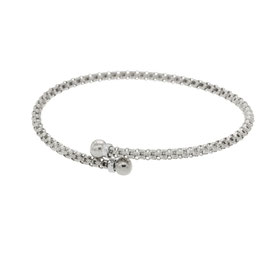 Bracciale rigido in oro bianco 18kt con sfere lucide gr. 5.80 Referenza:br00147b