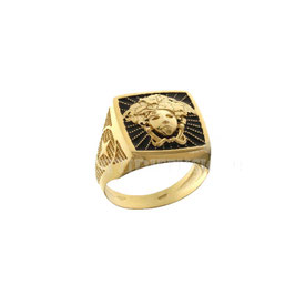 Anello da uomo  in oro giallo  18 kt a scudo Medusa  803321737454
