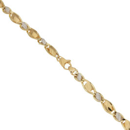 Bracciale Con Riportini In Oro Giallo e Bianco Da Gr 4.40