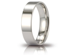 Fede Unoaerre oro bianco Cerchi di Luce 5 mm oro bianco. - Gr. da 4,30 a 6,20 Referenza: 50 AFC 111