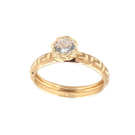 Anello solitario in oro giallo 18kt con greche  codice: AN120481