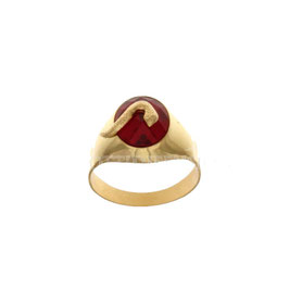 Anello da uomo  in oro giallo 18kt con serpente su pietra rossa  18 kt Codice: 803321715366