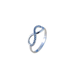 Anello Infinito donna in oro bianco con zirconi referenza: A2380B