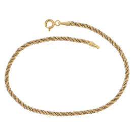 Bracciale donna in oro giallo e bianco 18 kt maglia a fune bicolore codice: BR803321704332