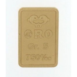 Lingotto In Oro 750/00 18 kt Da Gr 5.00