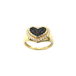 Anello Chevalier con cuore e pietre in oro giallo IS2712DF