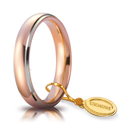 Fede Unoaerre  Comoda 4,0 mm Oro rosa con bordi rodiati da gr 5,7 a 6,7 40 AFC 1/010
