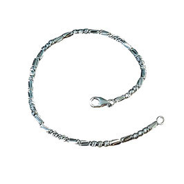 Bracciale Uomo catena piena con sfere ed elementi tubolari in oro bianco Referenza: B3167B