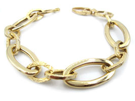 bracciale donna in oro giallo 18 kt maglie lucide e decorate codice: IS999G