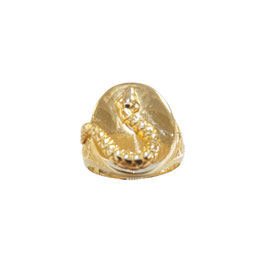 Anello scudo ovale con serpente in oro giallo18kt codice: 803321712175DF