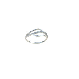 Anello fantasia con zirconi larghi donna in oro bianco  gr 1.90 referenza: A2427B