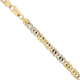 Bracciale Vuoto Maglia Tigre In Oro Giallo e Bianco
