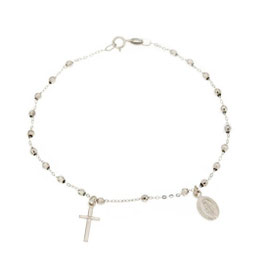 Bracciale Rosario in oro bianco con Madonna Miracolosa BR1944B