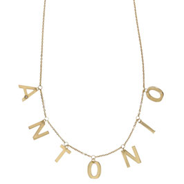 Collana con lettere pendenti e brillantini in oro giallo 18kt referenza: 803321737212
