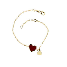 Bracciale da bambina con cuore smaltato in oro giallo 18Kt  gr 1.60 con codice: BR2933R