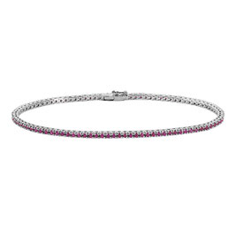 Bracciale Tennis In Oro Bianco e Rubini
