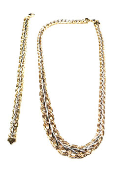 Parure da donna in oro bicolore giallo e bianco 18 kt Referenza: PGB157713