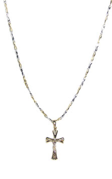 Collana con Crocifisso in Oro Giallo e Bianco 18 kt Codice: IDG004CBG
