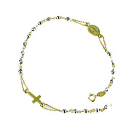 Bracciale Rosario in oro bicolore con Madonna Miracolosa Codice: BR1939BG