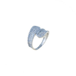 Anello pavè con zirconi donna in oro bianco  gr 4.00 referenza: A2861B